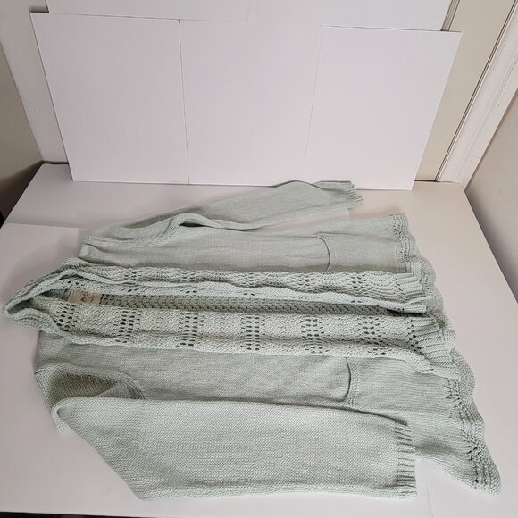 'New' Angle of the North Cotton Knit & Crochet Mint Green Cardigan Size M - Picture 9 of 10